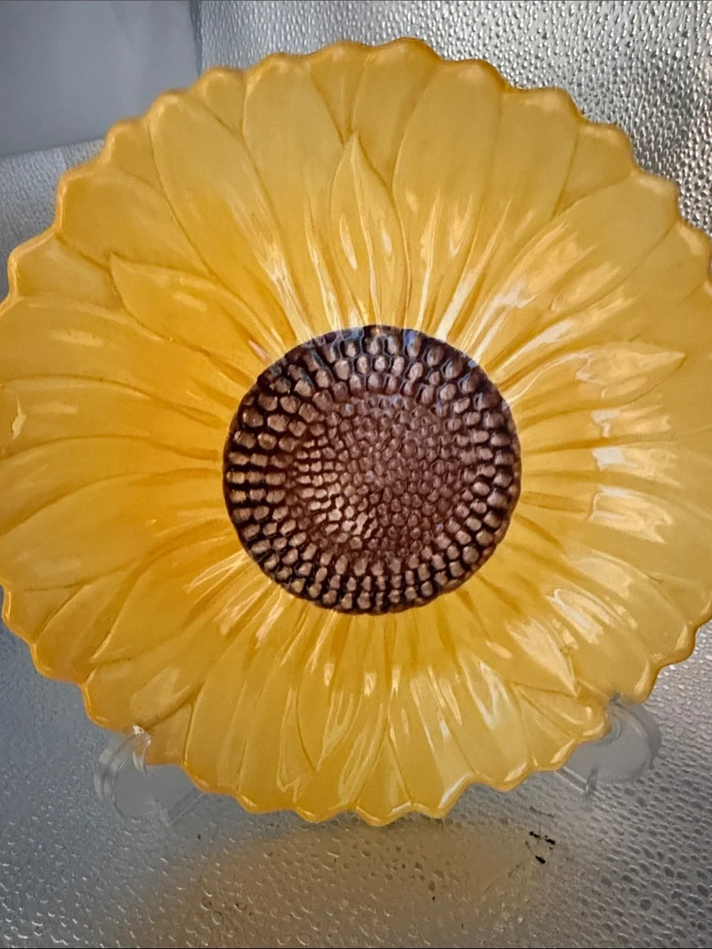 Vintage Pier 1 Sunflower Ceramic 3D Sunflower Plate
